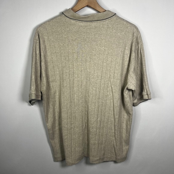 Vintage 90s Slates by Levi's‎ Knit Polo Shirt Men Large Beige Textured Gorpcore - Picture 6 of 6